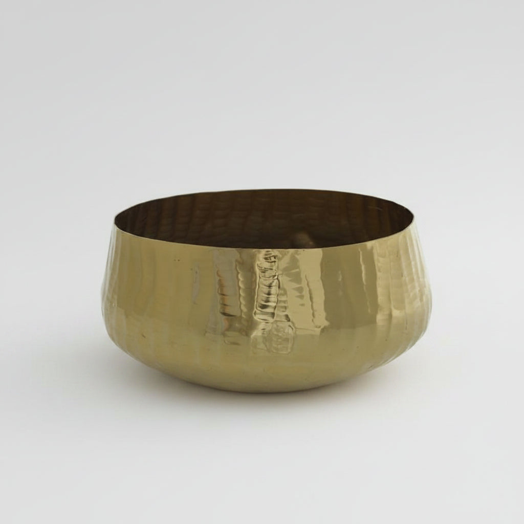 Bowl Roberi dorado de metal para orquídeas, 32cm de alto por 15cm de diámetro